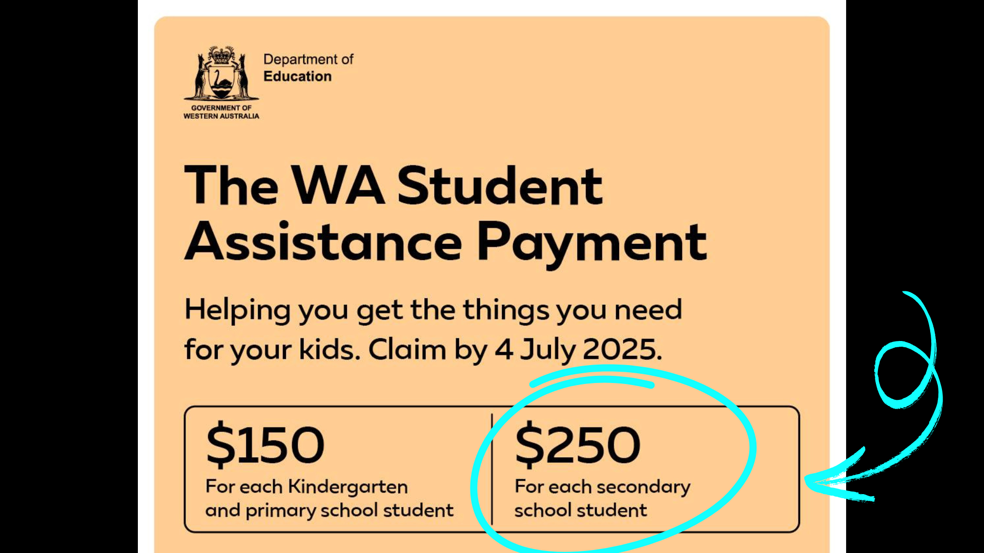 You can claim $250 per student at SSC through the WA Student Assistance ...